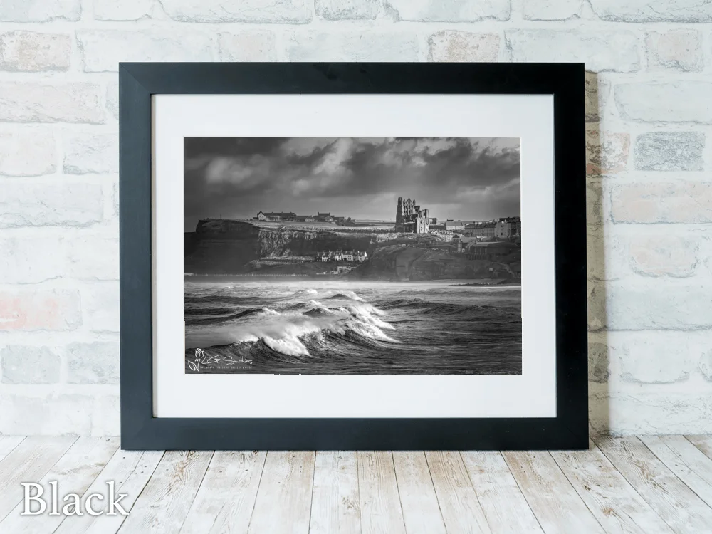 Stormy Abbey - Black-Landscape-Frame