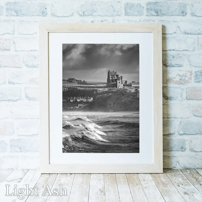 Stormy Whitby Abbey 2 Stormy Whitby Abbey - Light-Ash-Portrait-Frame