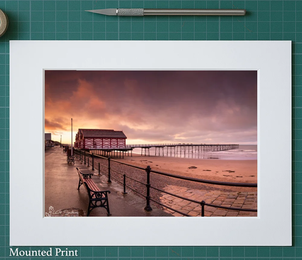Stunning Light At Saltburn Pier 2 Stunning Light At Saltburn Pier - Landscape-Mounted-Print