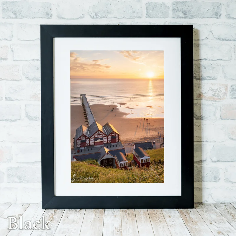 Summer Solstice Sunrise At Saltburn Pier 3 Summer Solstice Sunrise At Saltburn Pier - Black-Portrait-Frame