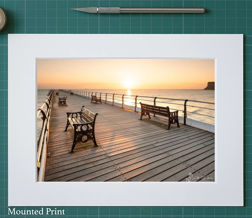 Summer Sunrise From Saltburn Pier 2 Summer Sunrise From Saltburn Pier - Landscape-Mounted-Print