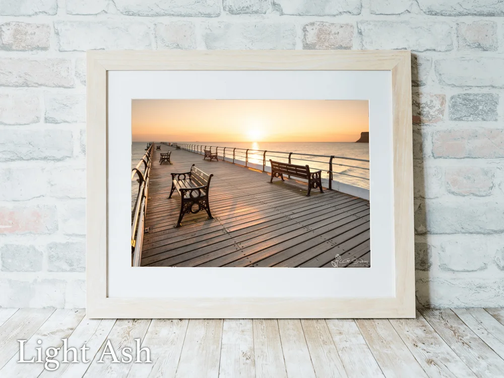 Summer Sunrise From Saltburn Pier 5 Summer Sunrise From Saltburn Pier - Light-Ash-Landscape-Frame