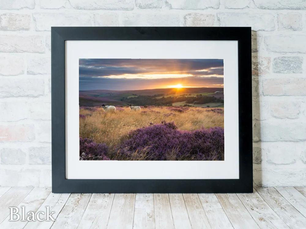 Summer Sunset On The Moor Top - Black-Landscape-Frame