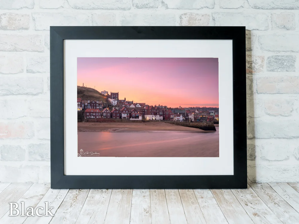 Sunrise At Tate Hill Beach Whitby 6 Sunrise At Tate Hill Beach Whitby - Black-Landscape-Frame