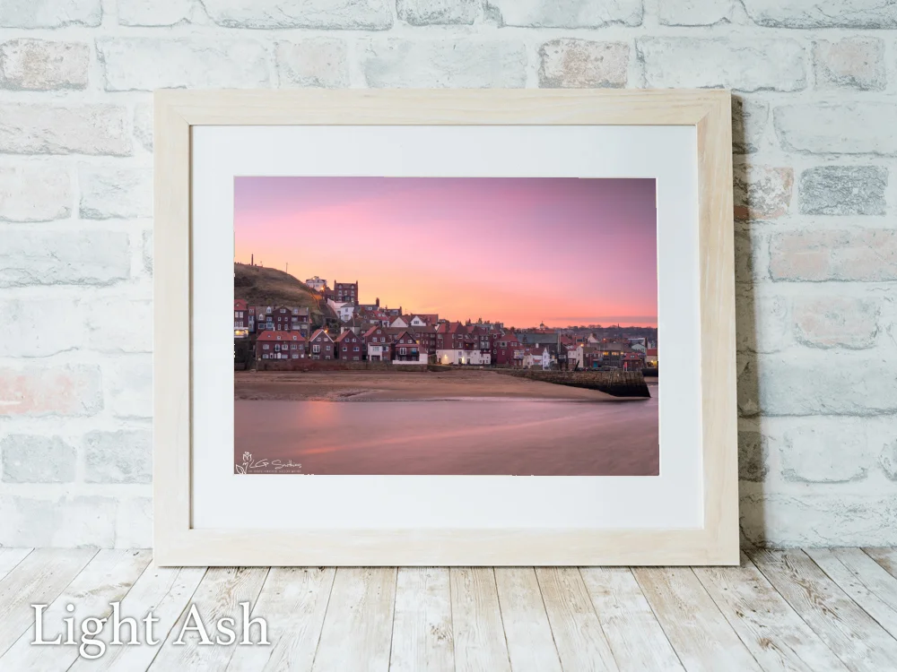Sunrise At Tate Hill Beach Whitby 5 Sunrise At Tate Hill Beach Whitby - Light-Ash-Landscape-Frame
