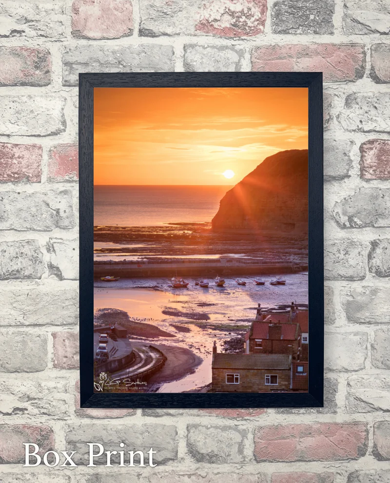Sunrise Over Staithes Cottages 6 Sunrise Over Staithes Cottages - Box-Print-Portrait