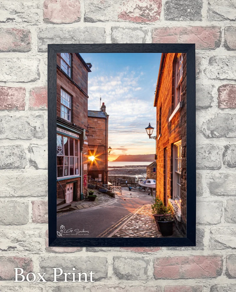 Sunrise Through The Bay Hotel Window Robin Hood's Bay 6 Sunrise Through The Bay Hotel Window Robin Hood's Bay - Box-Print-Portrait