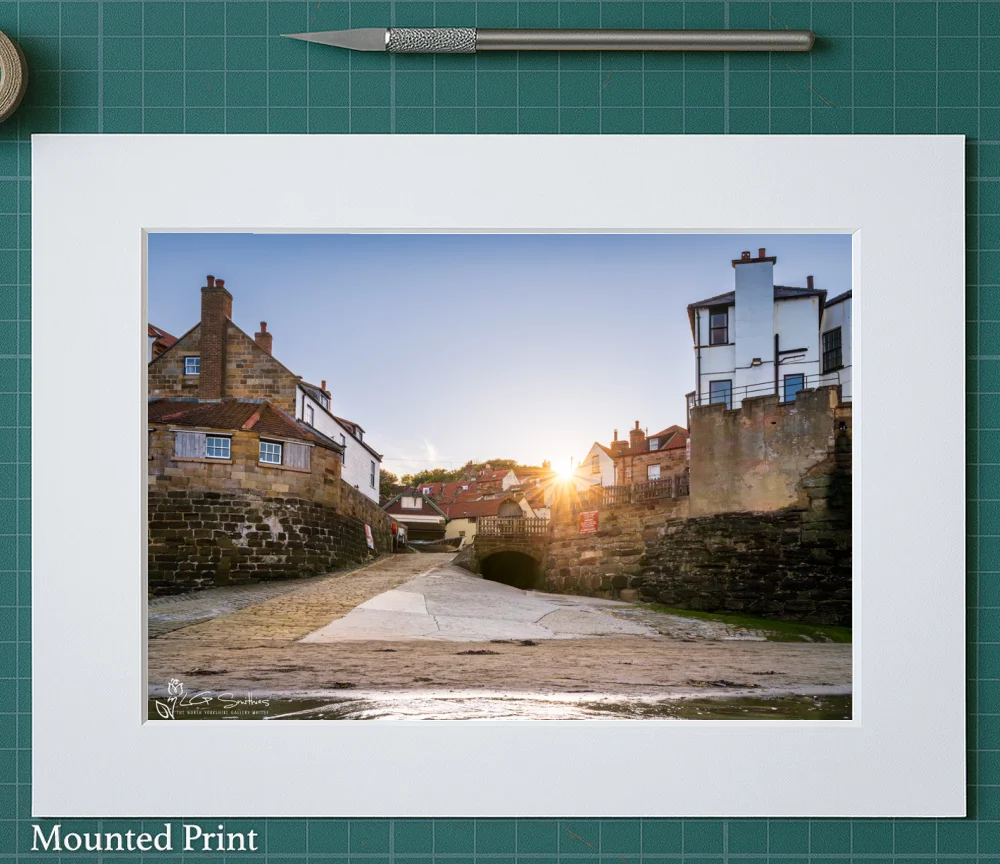 Sunset At Robin Hoods Bay Dock 2 Sunset At Robin Hoods Bay Dock - Landscape-Mounted-Print