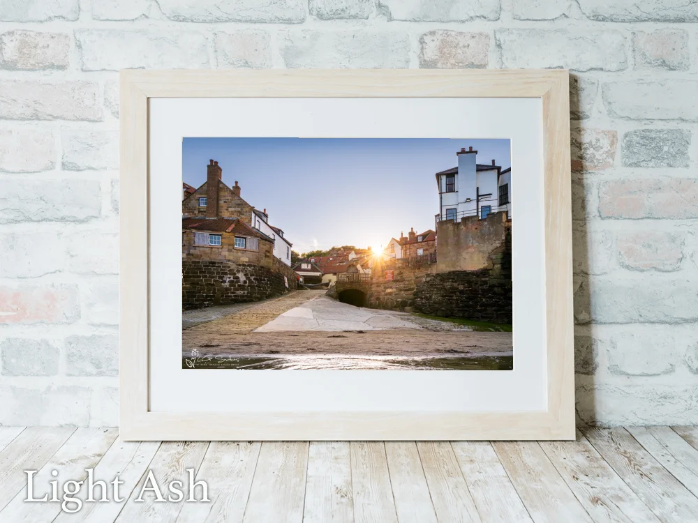 Sunset At Robin Hoods Bay Dock 5 Sunset At Robin Hoods Bay Dock - Light-Ash-Landscape-Frame