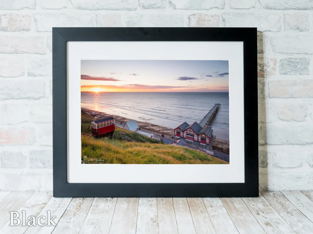 Sunset At Saltburn By Sea 6 Sunset At Saltburn By Sea - Black-Landscape-Frame
