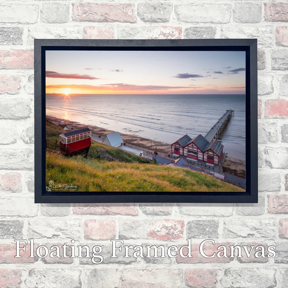 Sunset At Saltburn By Sea 3 Sunset At Saltburn By Sea - Landscape-Float-Frame-Canvas
