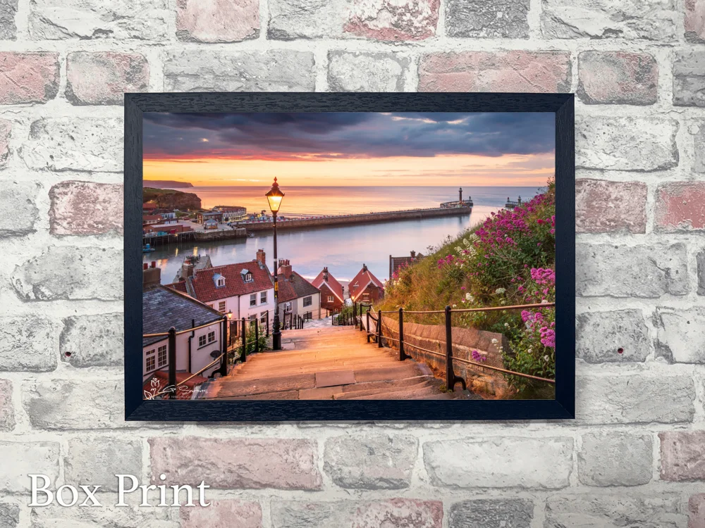 Sunset On Whitby's 199 Steps 4 Sunset On Whitby's 199 Steps - Landscape-Box-Print
