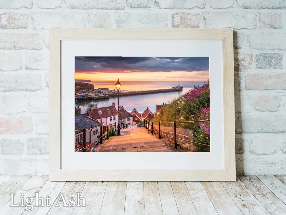 Sunset On Whitby's 199 Steps 5 Sunset On Whitby's 199 Steps - Light-Ash-Landscape-Frame