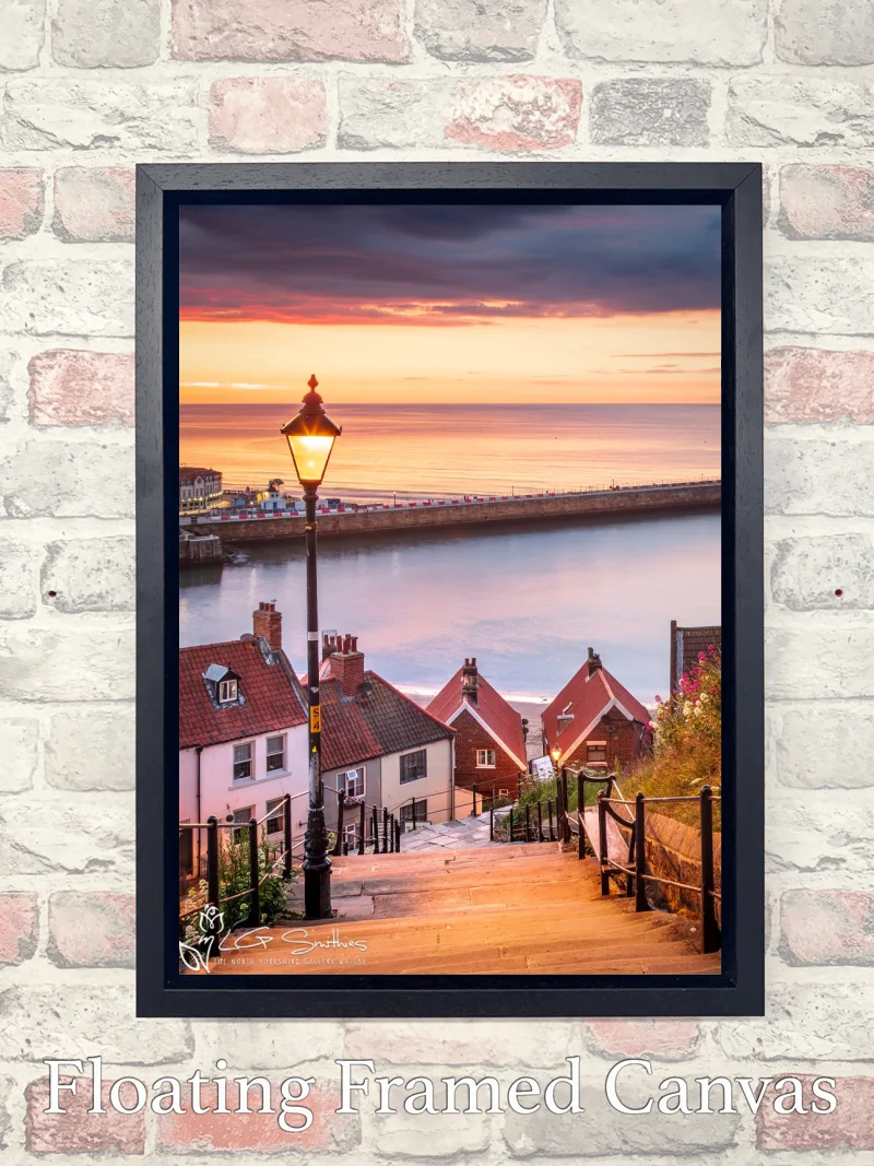 Sunset On Whitby's Steps 7 Sunset On Whitby's Steps - Float-Frame-Canvas-Portrait