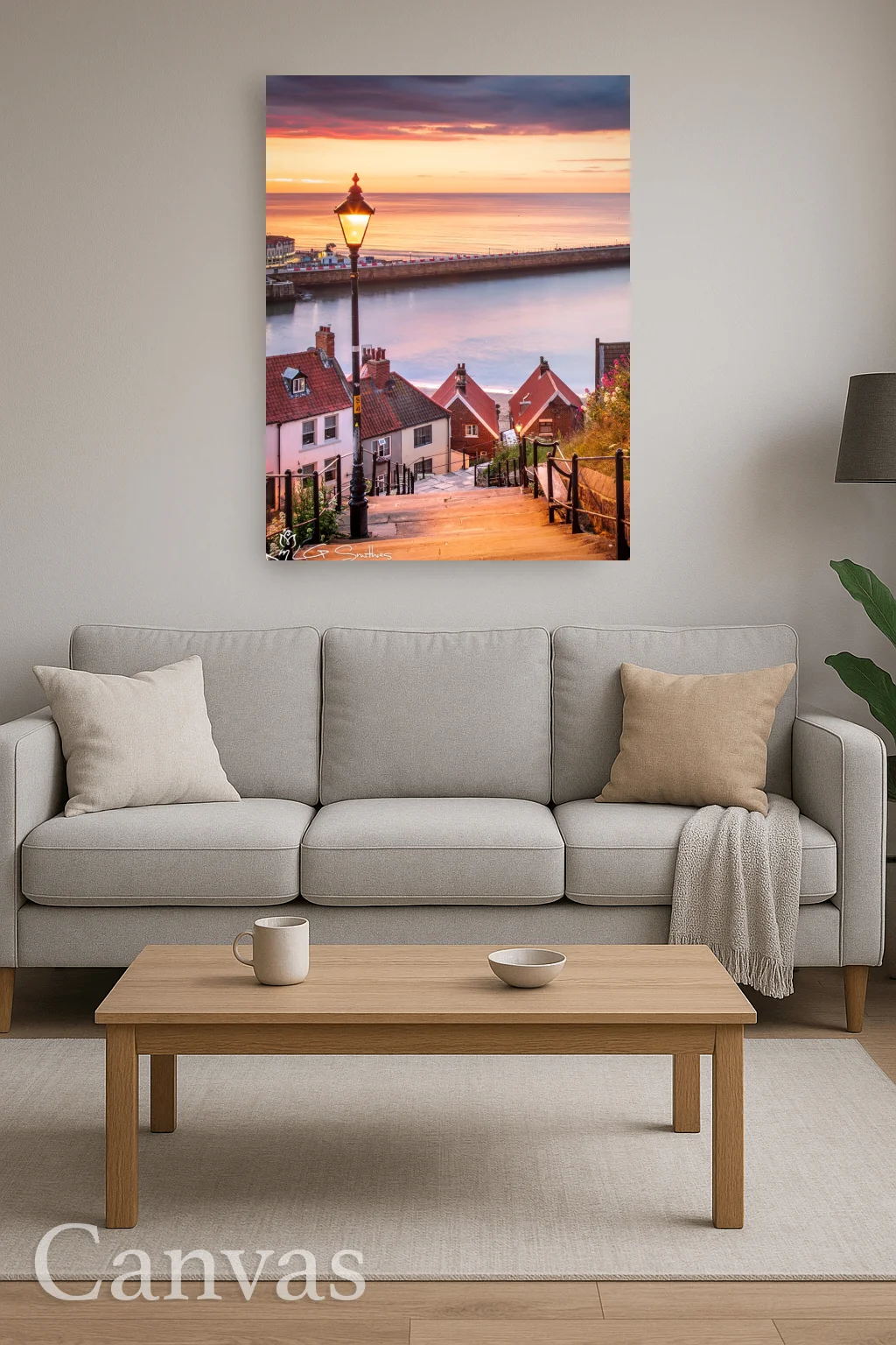 Sunset On Whitby's Steps 8 Sunset On Whitby's Steps - Wall-art-for-living-room-portrait
