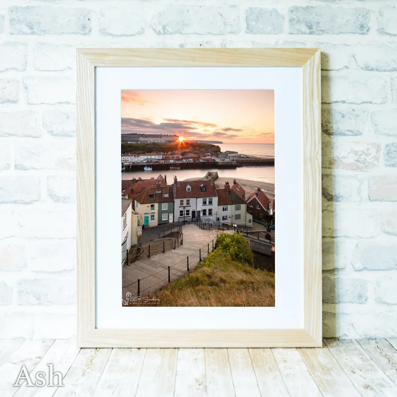 Sunset Over Whitby's West Cliff From The 199 Steps 4 Sunset Over Whitby's West Cliff From The 199 Steps - Ash-Portrait-Frame