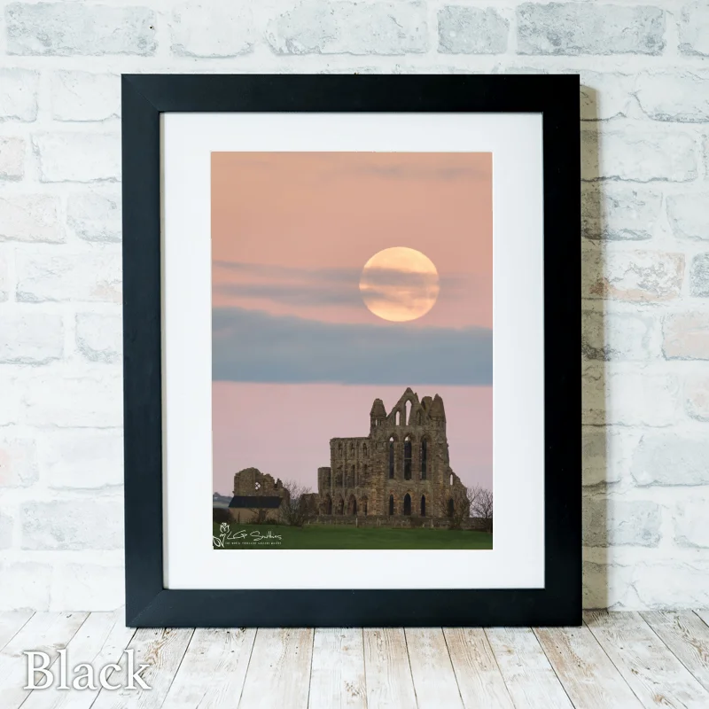 Super Moon Over Whitby Abbey 3 Super Moon Over Whitby Abbey - Black-Portrait-Frame