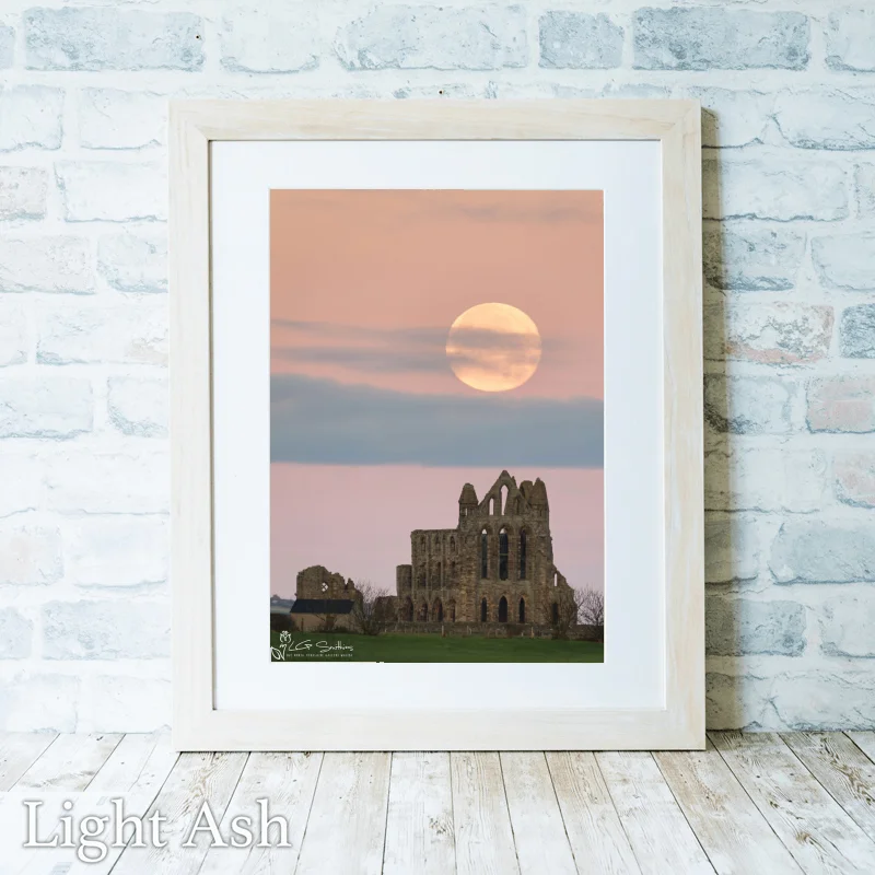 Super Moon Over Whitby Abbey 2 Super Moon Over Whitby Abbey - Light-Ash-Portrait-Frame