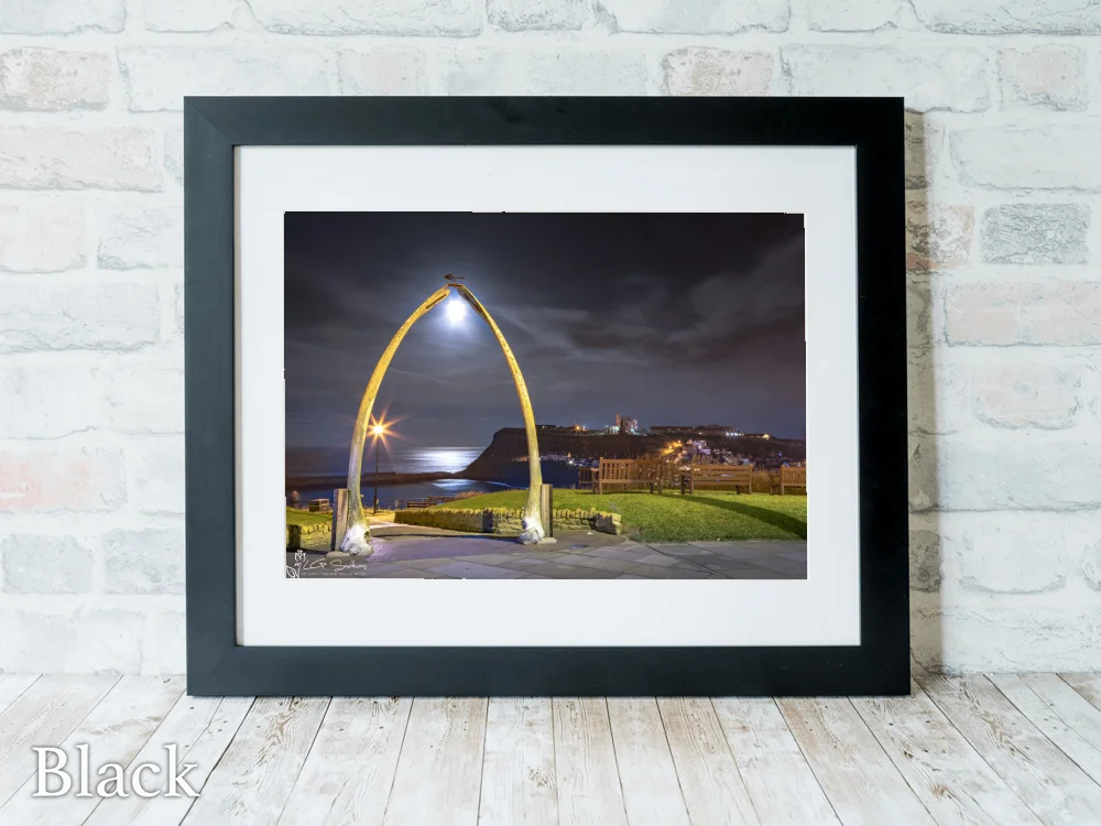 Super Moonrise Through Whitby Whalebones 6 Super Moonrise Through Whitby Whalebones - Black-Landscape-Frame