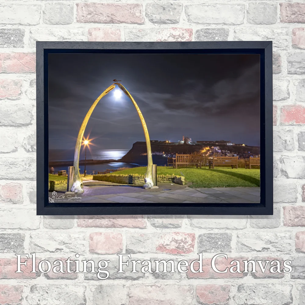 Super Moonrise Through Whitby Whalebones 3 Super Moonrise Through Whitby Whalebones - Landscape-Float-Frame-Canvas