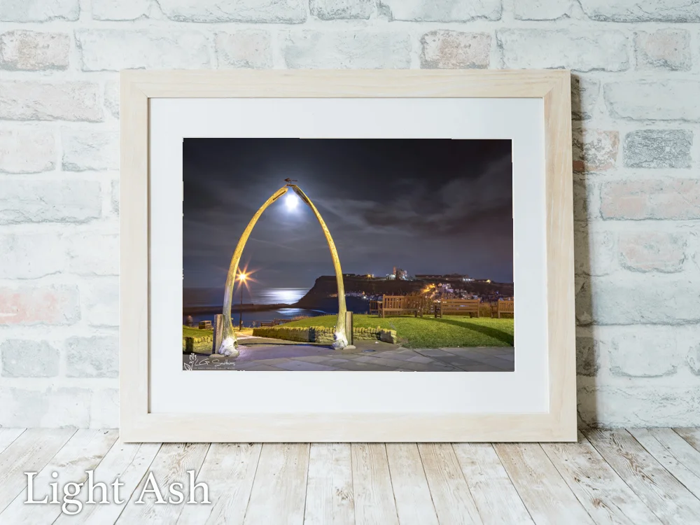 Super Moonrise Through Whitby Whalebones 5 Super Moonrise Through Whitby Whalebones - Light-Ash-Landscape-Frame