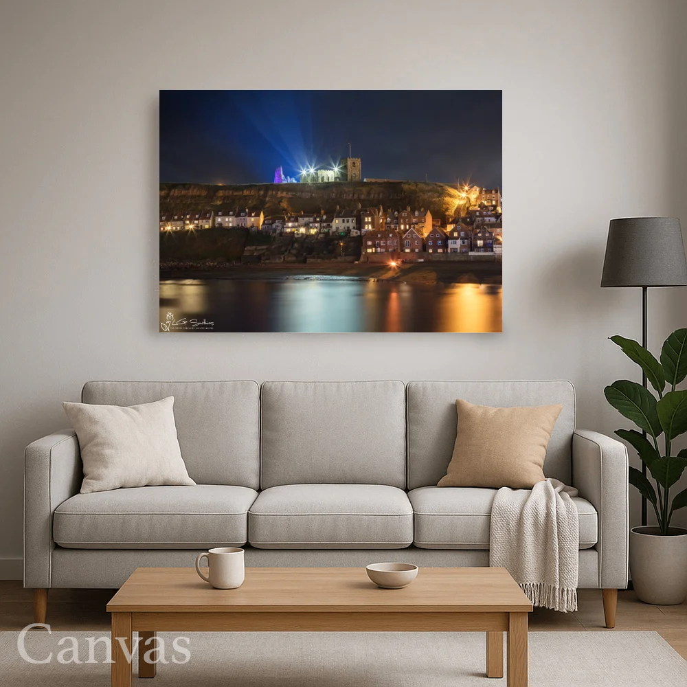 Tate Hill and Illuminated Whitby Abbey 8 Tate Hill and Illuminated Whitby Abbey - Wall-art-for-living-room-landscape