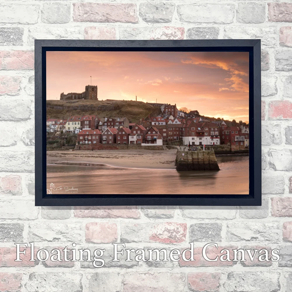 Tate Hill Beach And Pier, Whitby 4 Tate Hill Beach And Pier, Whitby - Landscape-Float-Frame-Canvas