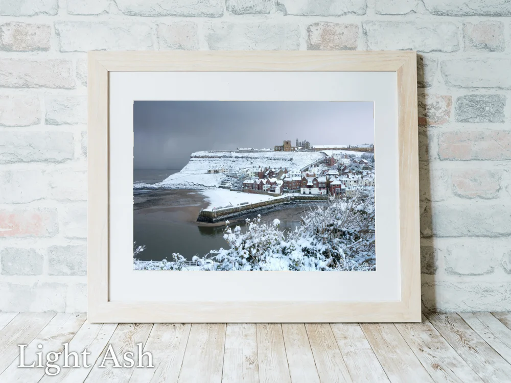 Tate Hill Whitby In The Snow 5 Tate Hill Whitby In The Snow - Light-Ash-Landscape-Frame