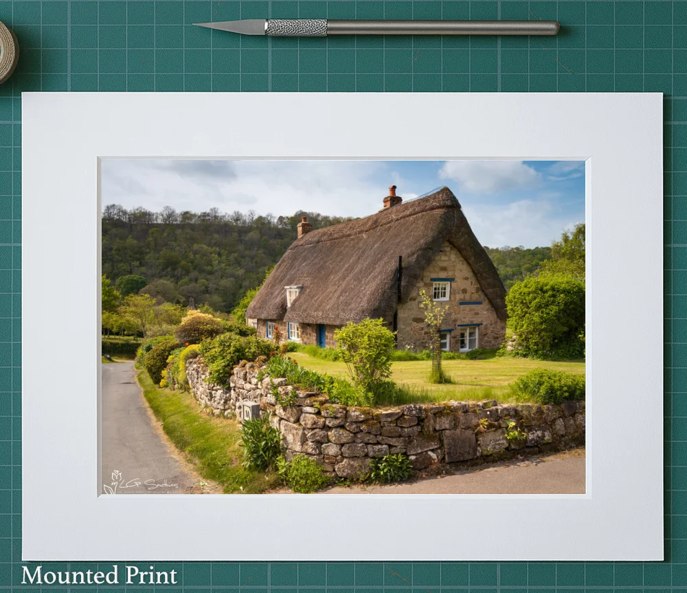 Thatched Cottage At Rievaulx 2 Thatched Cottage At Rievaulx - Landscape-Mounted-Print