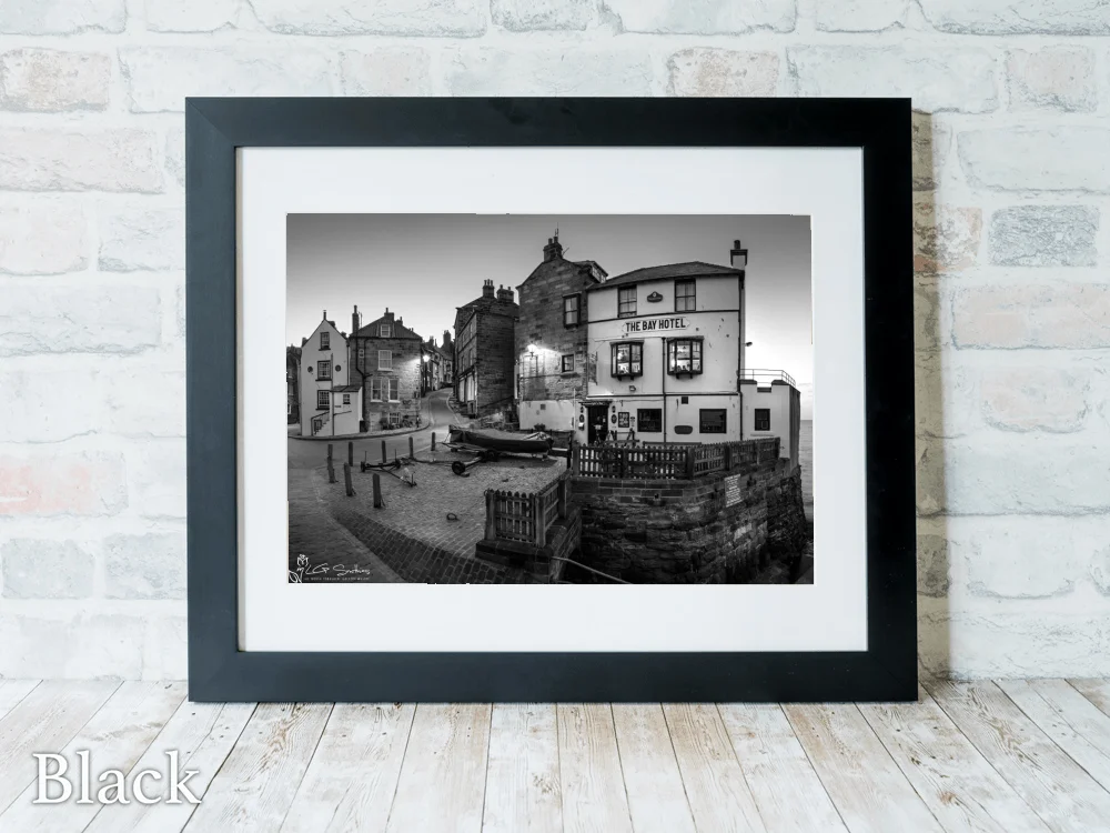 The Bay Hotel And King Street Robin Hood's Bay 6 The Bay Hotel And King Street Robin Hood's Bay - Black-Landscape-Frame