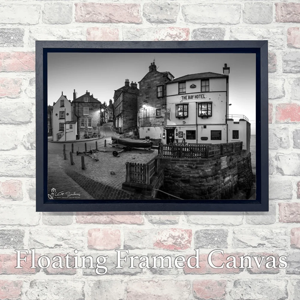 The Bay Hotel And King Street Robin Hood's Bay 3 The Bay Hotel And King Street Robin Hood's Bay - Landscape-Float-Frame-Canvas