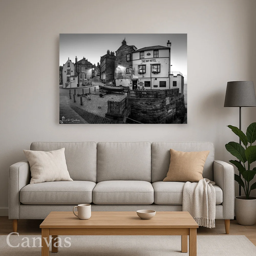 The Bay Hotel And King Street Robin Hood's Bay 8 The Bay Hotel And King Street Robin Hood's Bay - Wall-art-for-living-room-landscape
