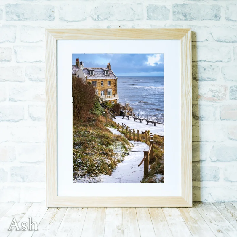 The Cleveland Way To Robin Hoods Bay In The Snow 4 The Cleveland Way To Robin Hoods Bay In The Snow - Ash-Portrait-Frame