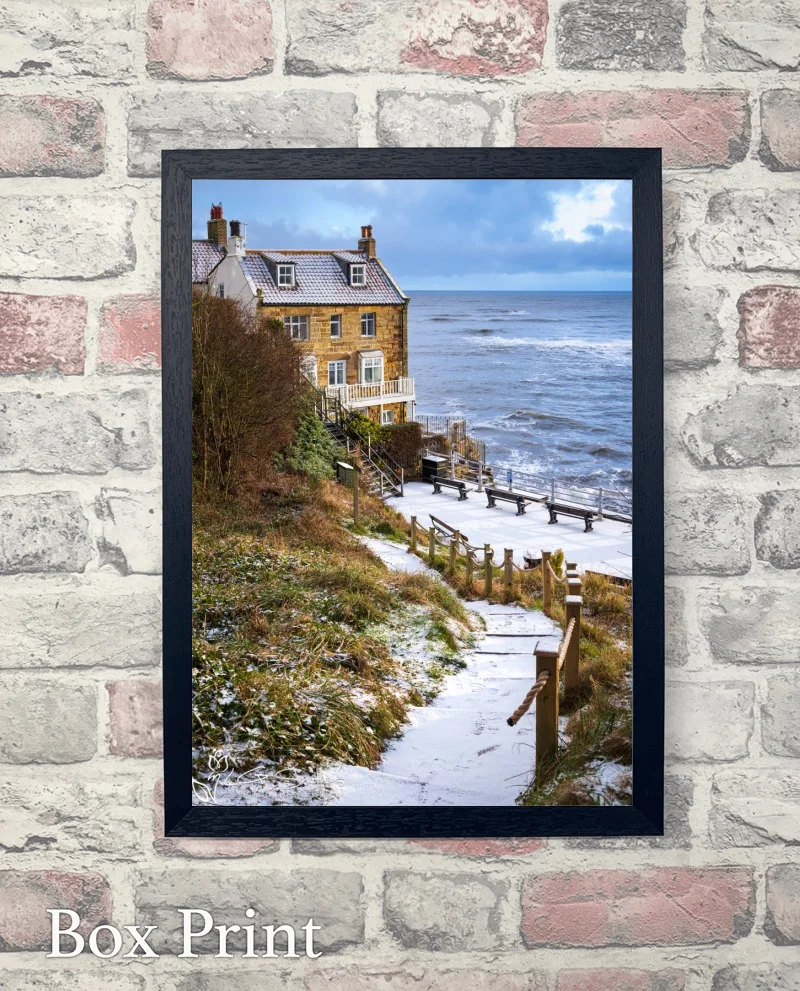 The Cleveland Way To Robin Hoods Bay In The Snow 6 The Cleveland Way To Robin Hoods Bay In The Snow - Box-Print-Portrait