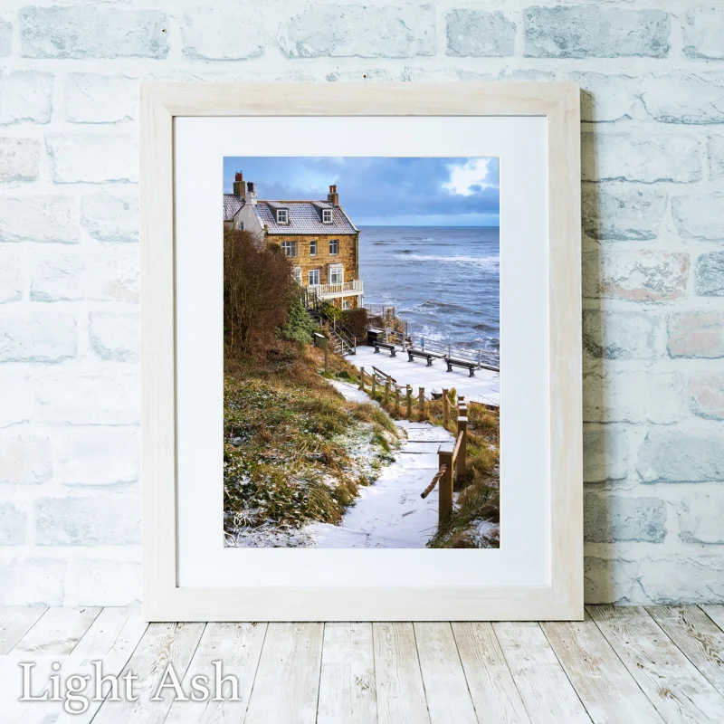 The Cleveland Way To Robin Hoods Bay In The Snow 2 The Cleveland Way To Robin Hoods Bay In The Snow - Light-Ash-Portrait-Frame
