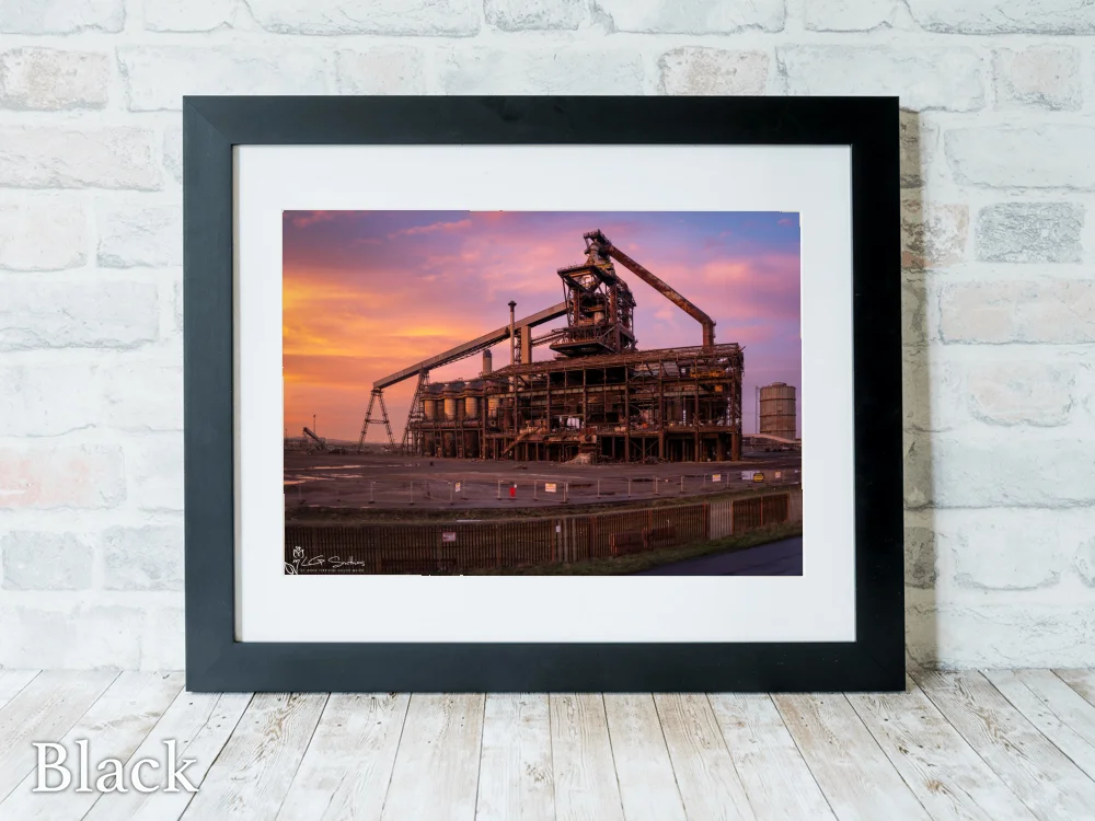 The Final Sunrise At Redcar Blast Furnace Demolition Day 6 The Final Sunrise At Redcar Blast Furnace Demolition Day - Black-Landscape-Frame