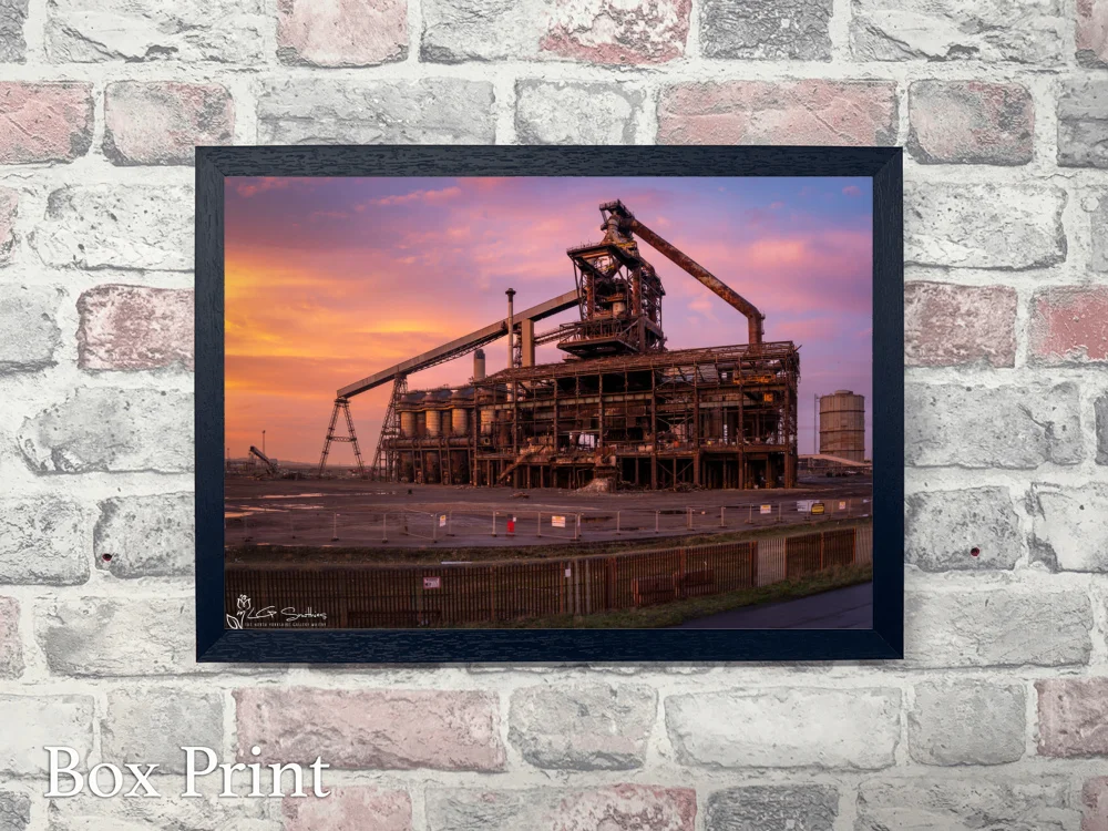 The Final Sunrise At Redcar Blast Furnace Demolition Day 4 The Final Sunrise At Redcar Blast Furnace Demolition Day - Landscape-Box-Print