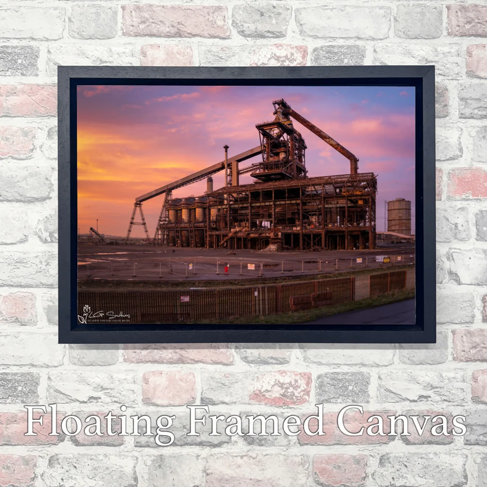 The Final Sunrise At Redcar Blast Furnace Demolition Day 3 The Final Sunrise At Redcar Blast Furnace Demolition Day - Landscape-Float-Frame-Canvas
