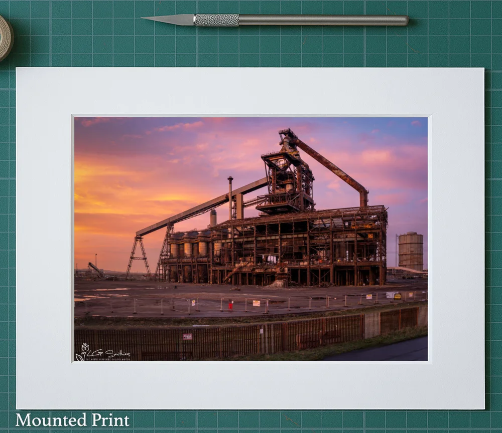 The Final Sunrise At Redcar Blast Furnace Demolition Day 2 The Final Sunrise At Redcar Blast Furnace Demolition Day - Landscape-Mounted-Print