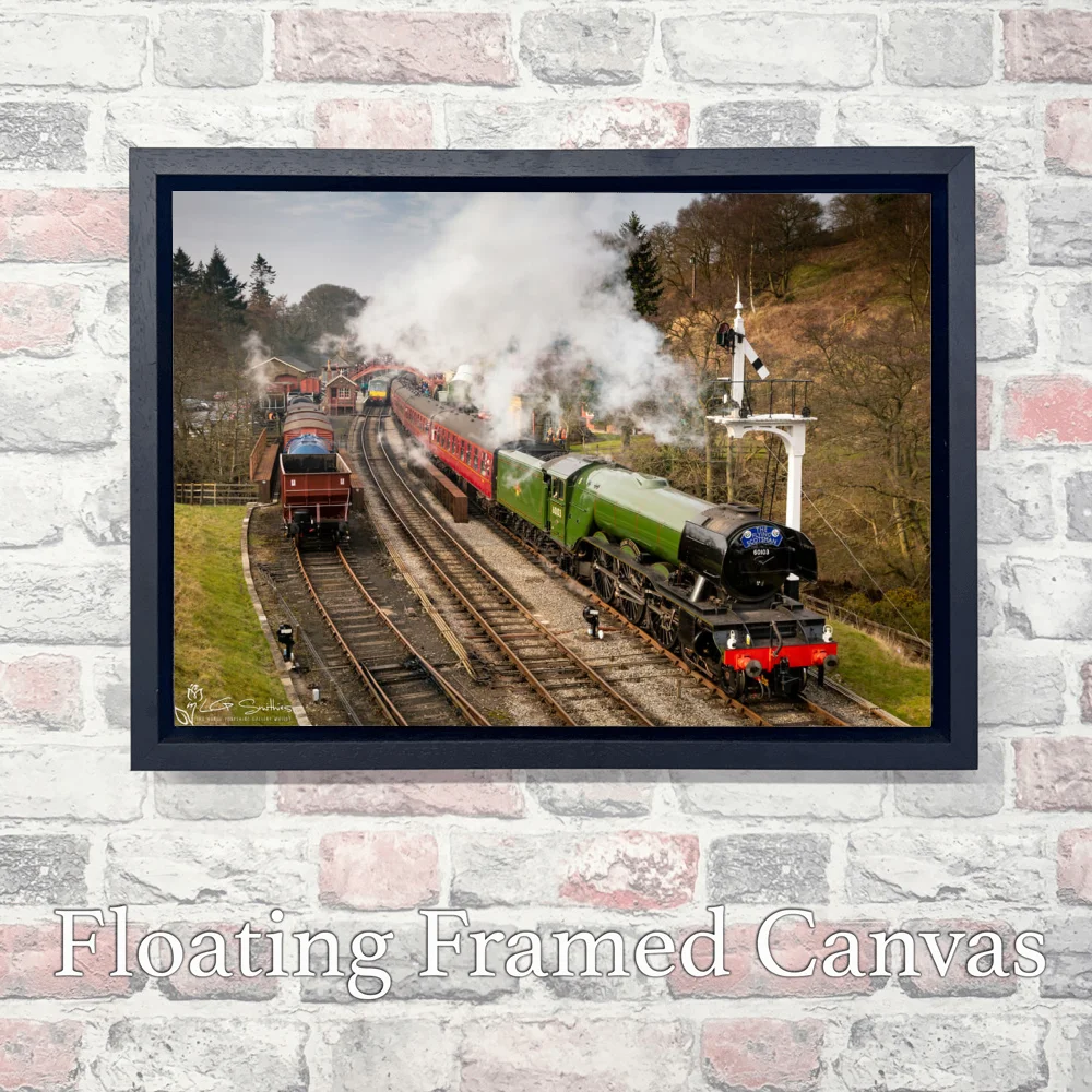 The Flying Scotsman At Goathland Station 3 The Flying Scotsman At Goathland Station - Landscape-Float-Frame-Canvas