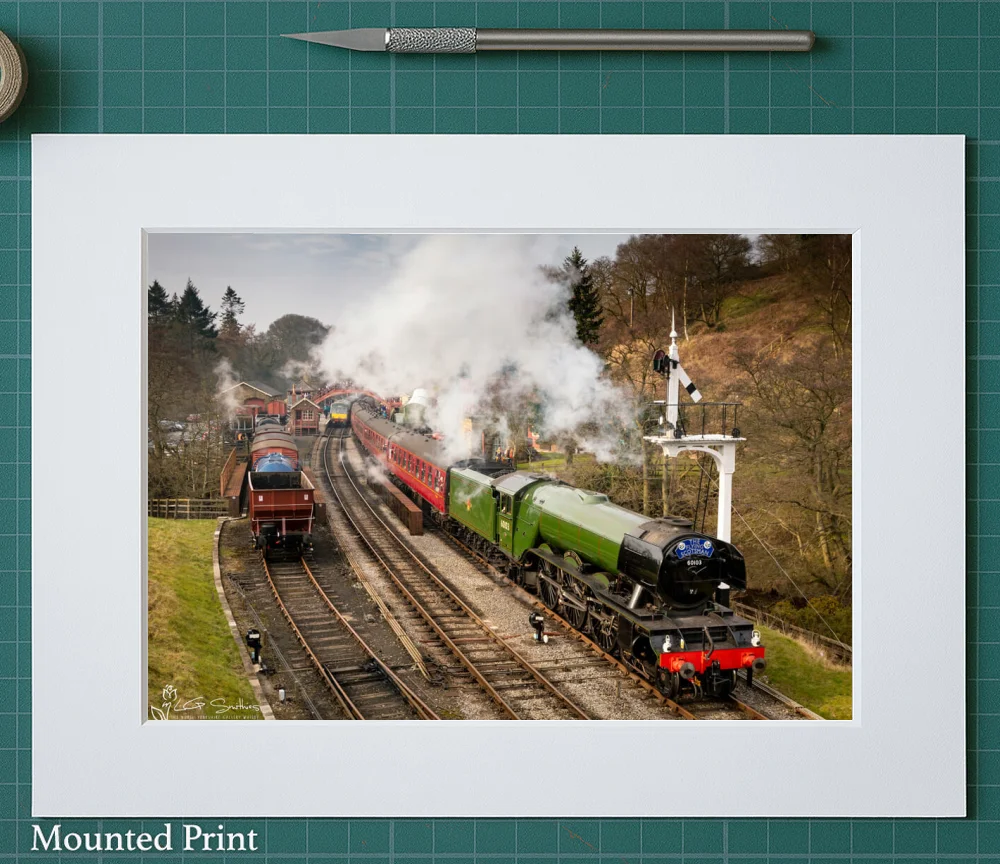 The Flying Scotsman At Goathland Station 2 The Flying Scotsman At Goathland Station - Landscape-Mounted-Print