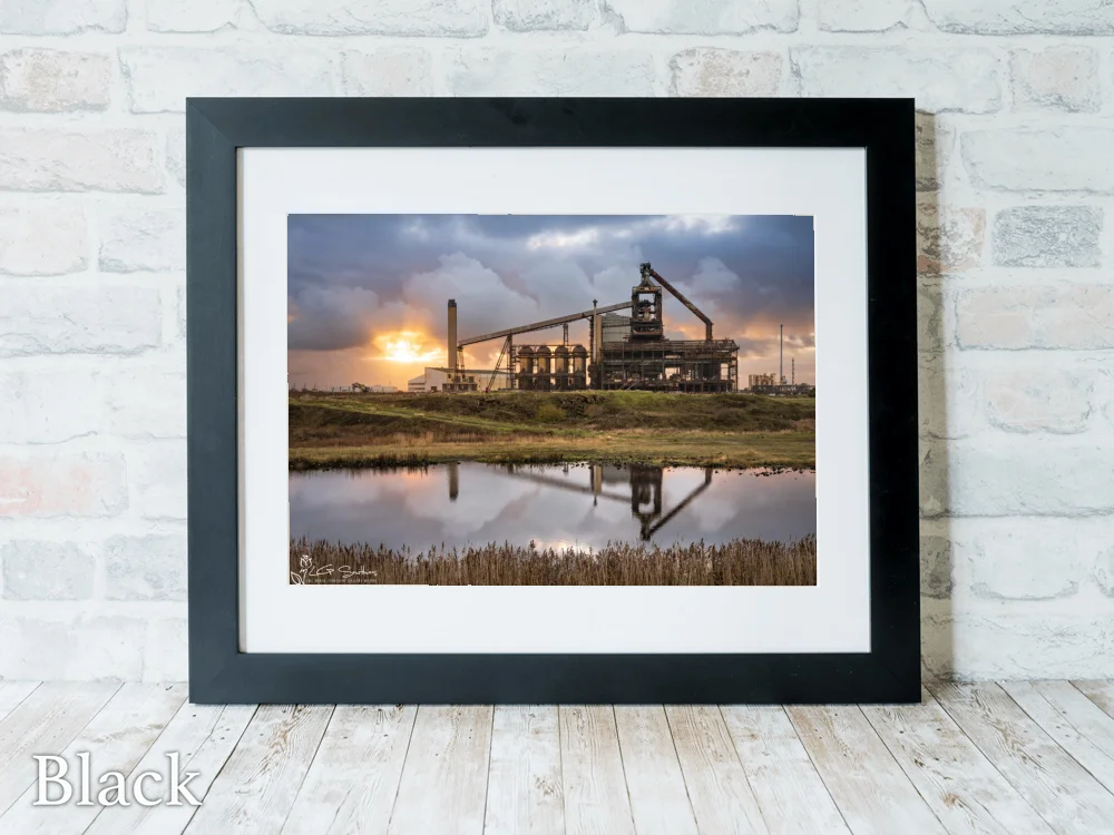 The Last Sunset Over Redcar Blast Furnace 6 The Last Sunset Over Redcar Blast Furnace - Black-Landscape-Frame