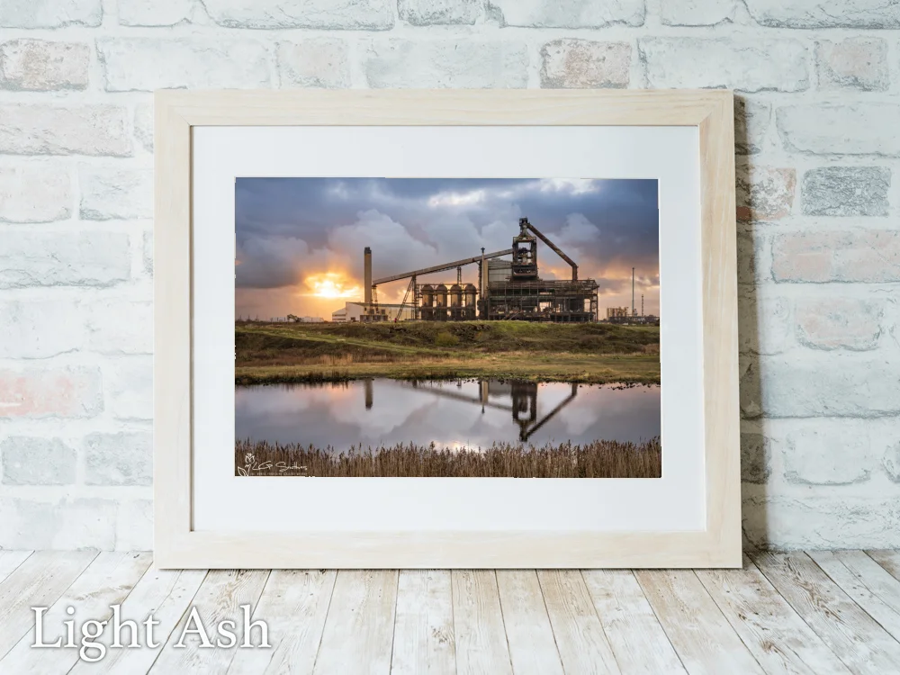 The Last Sunset Over Redcar Blast Furnace 5 The Last Sunset Over Redcar Blast Furnace - Light-Ash-Landscape-Frame