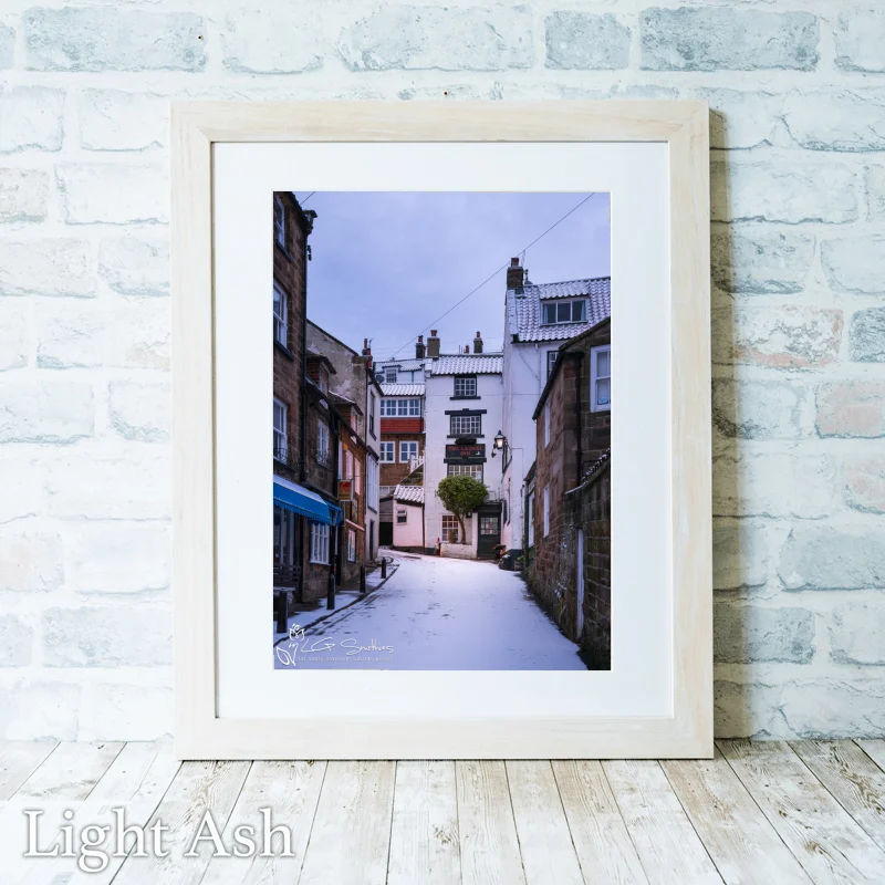 The Laurel Inn At Robin Hoods Bay On A Winters Morning 2 The Laurel Inn At Robin Hoods Bay On A Winters Morning - Light-Ash-Portrait-Frame