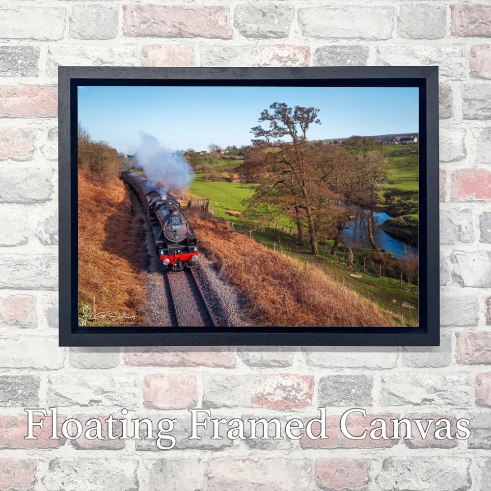 The LMS Black Five 4507 The Lancashire Fusilier At Danby NYM 3 The LMS Black Five 4507 The Lancashire Fusilier At Danby NYM - Landscape-Float-Frame-Canvas