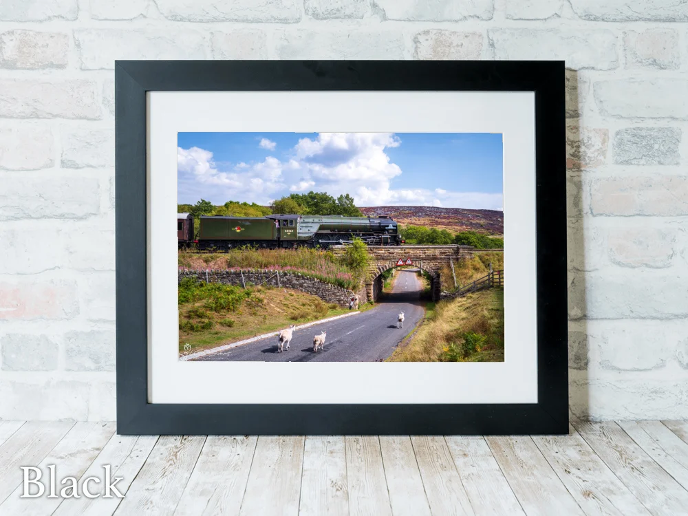 The Tornado Steam Locomotive At Moorgate - Black-Landscape-Frame