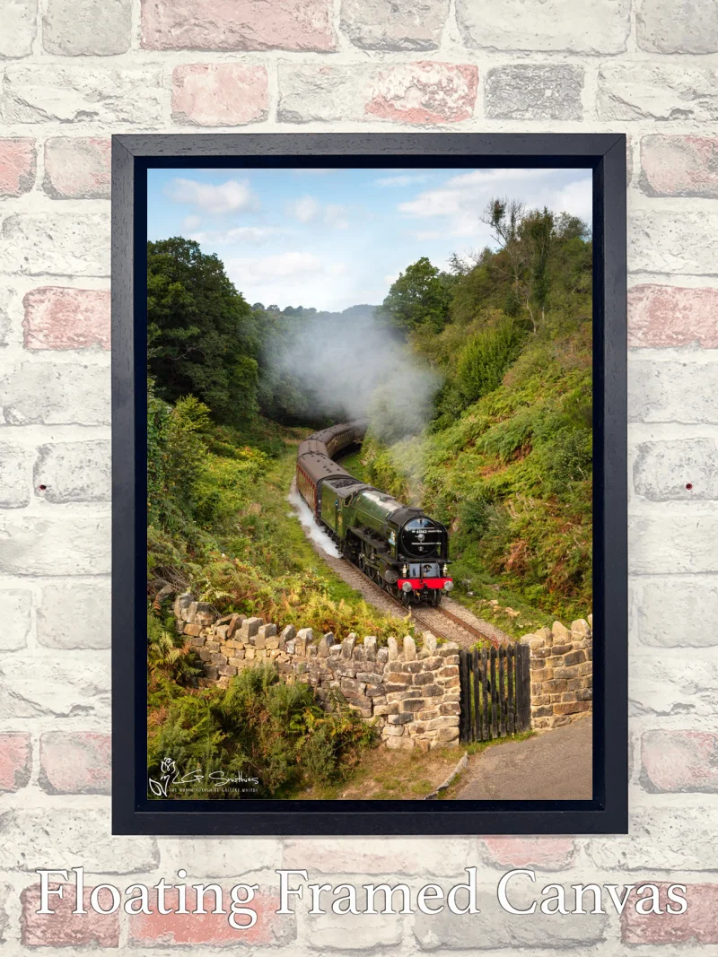 The Tornado Steam Train At Beckhole On The North York Moors Railway 7 The Tornado Steam Train At Beckhole On The North York Moors Railway - Float-Frame-Canvas-Portrait