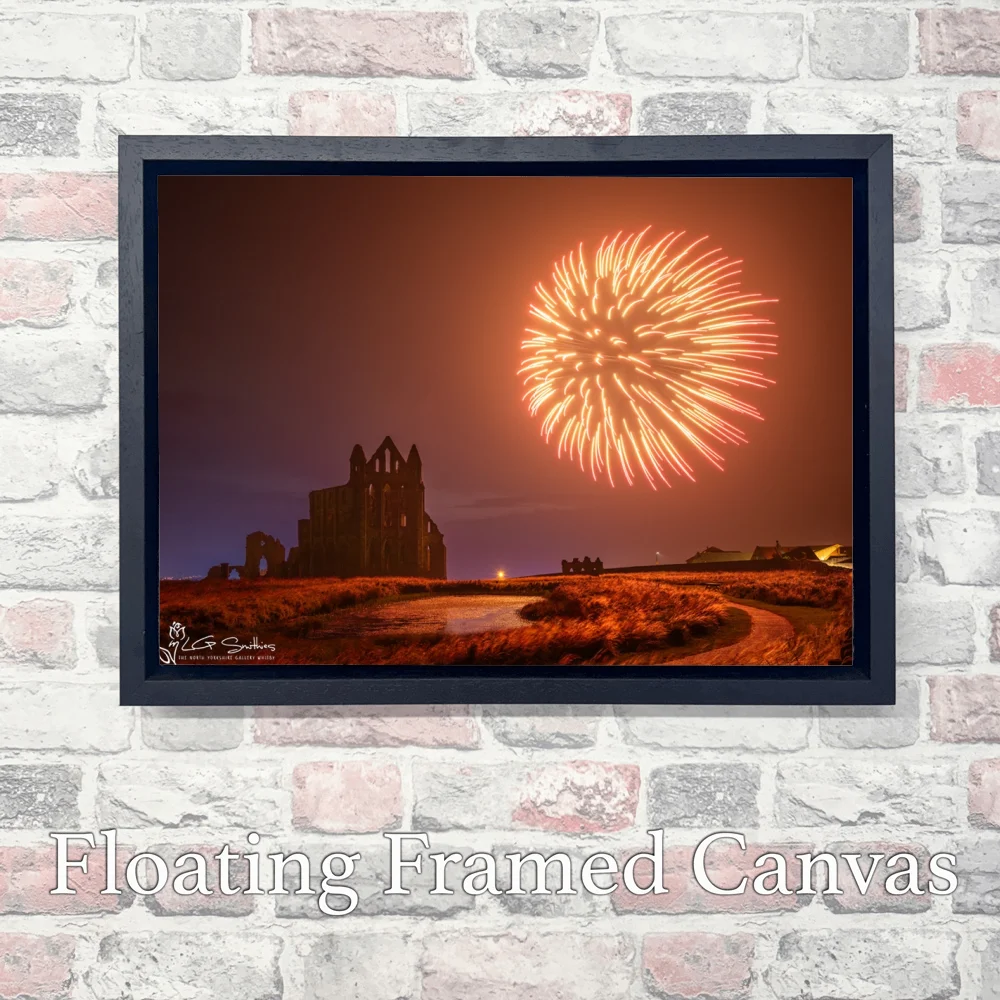The Whitby Regatta Fireworks At The Abbey 2024 3 The Whitby Regatta Fireworks At The Abbey 2024 - Landscape-Float-Frame-Canvas