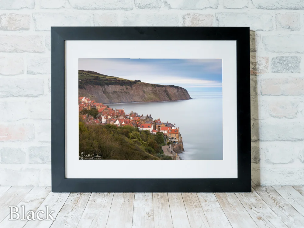 Tranquil Robin Hood's Bay Yorkshire Coast 6 Tranquil Robin Hood's Bay Yorkshire Coast - Black-Landscape-Frame