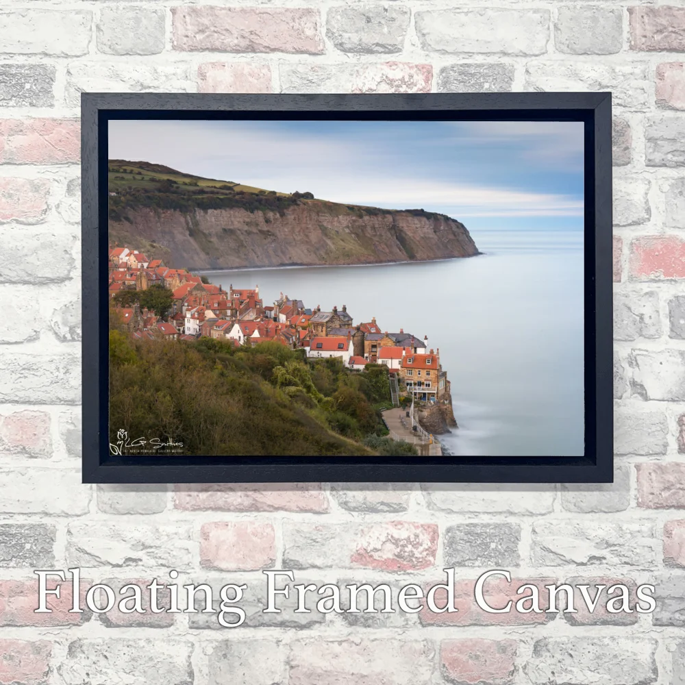 Tranquil Robin Hood's Bay Yorkshire Coast 3 Tranquil Robin Hood's Bay Yorkshire Coast - Landscape-Float-Frame-Canvas